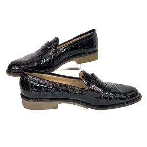 Bandolino Loafers-Womens 7.5(M) Brown-Etched Leather-Dress Shoe-#105 -Made Italy